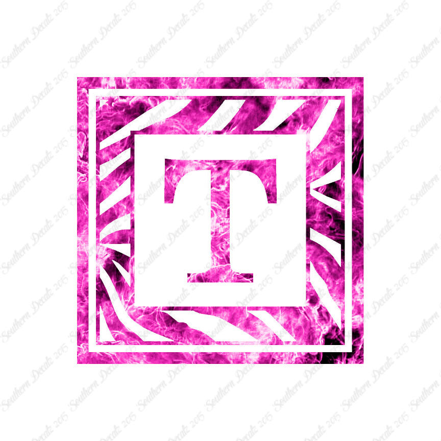 Zebra Decorative T Initial