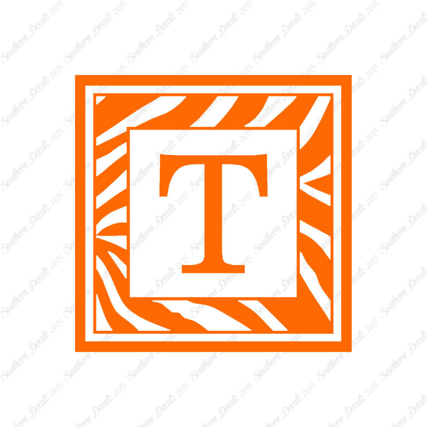Zebra Decorative T Initial