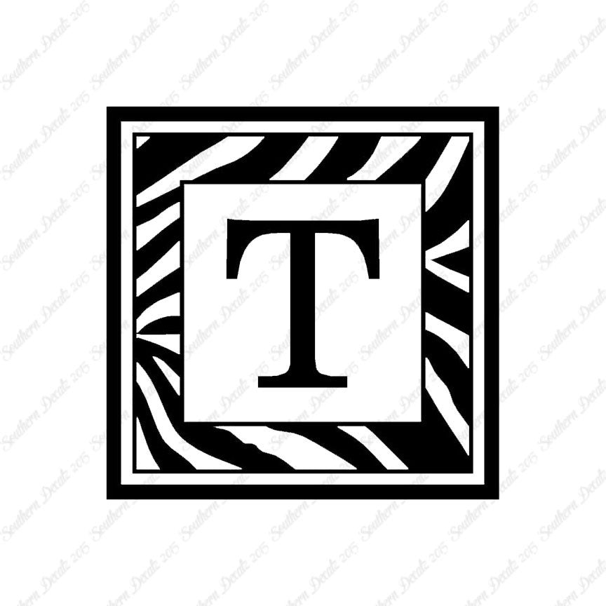 Zebra Decorative T Initial