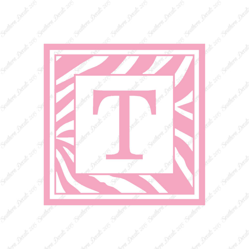 Zebra Decorative T Initial