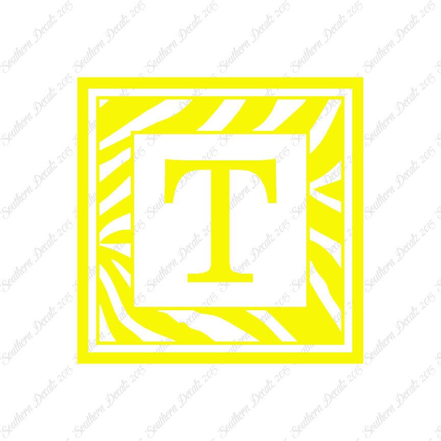 Zebra Decorative T Initial