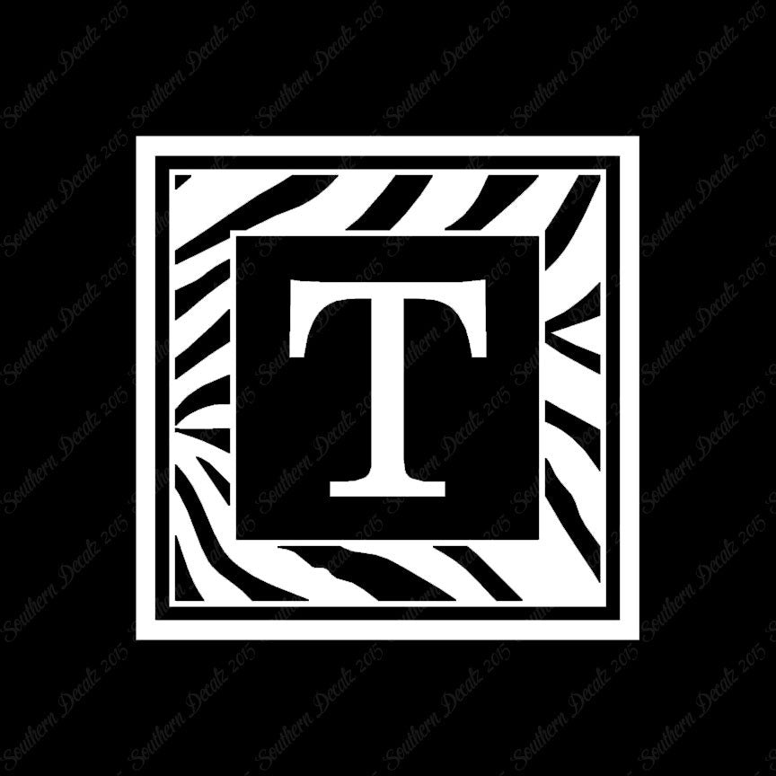 Zebra Decorative T Initial