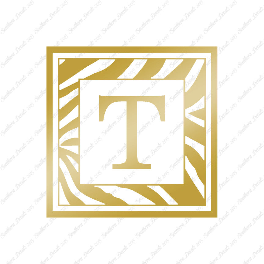 Zebra Decorative T Initial