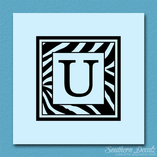 Zebra Decorative U Initial