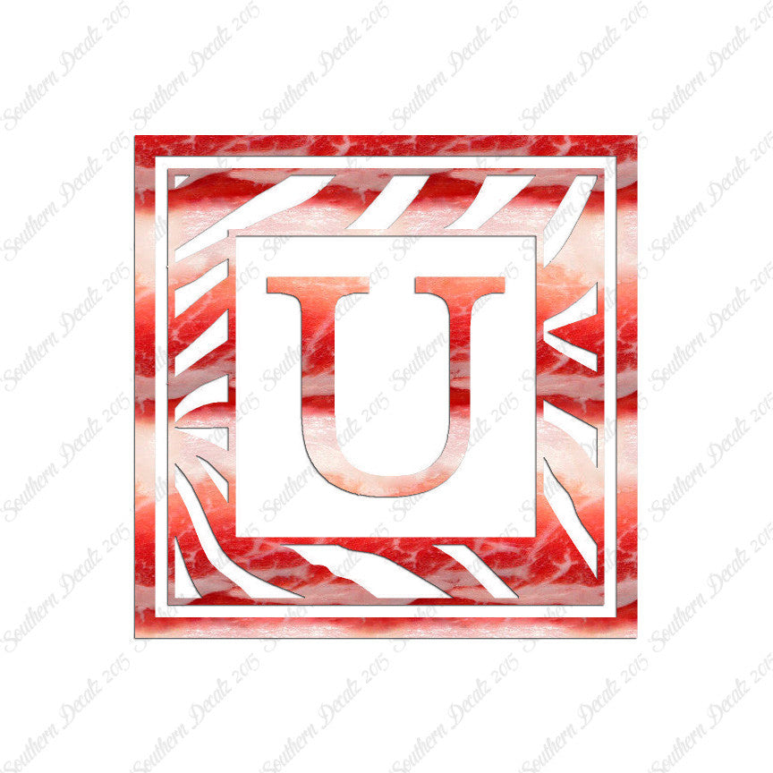 Zebra Decorative U Initial