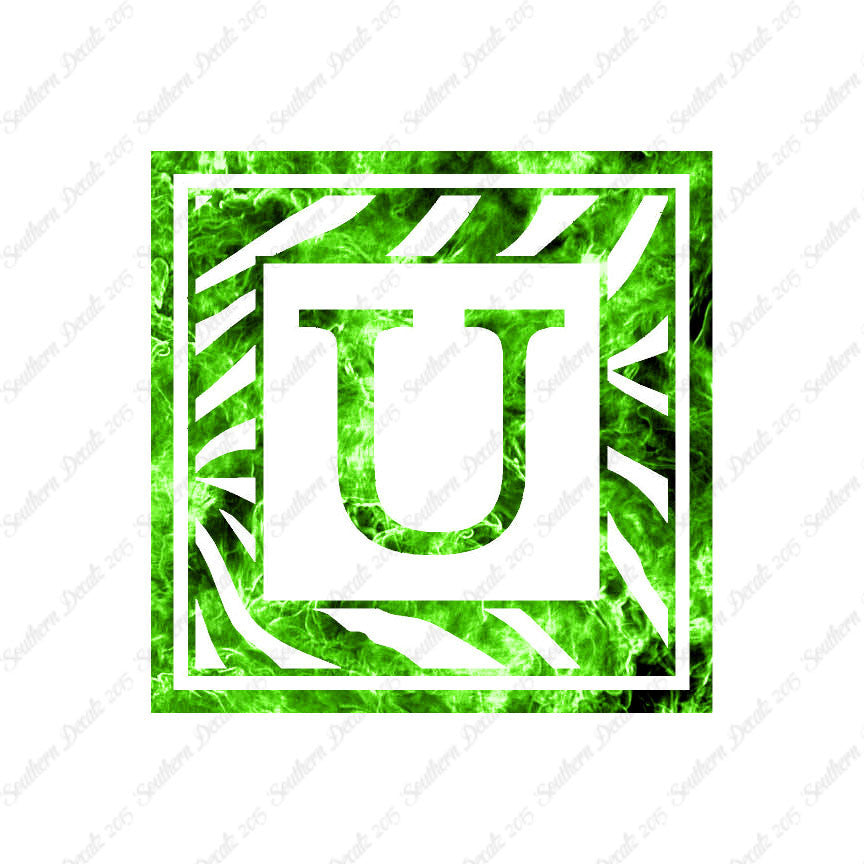 Zebra Decorative U Initial
