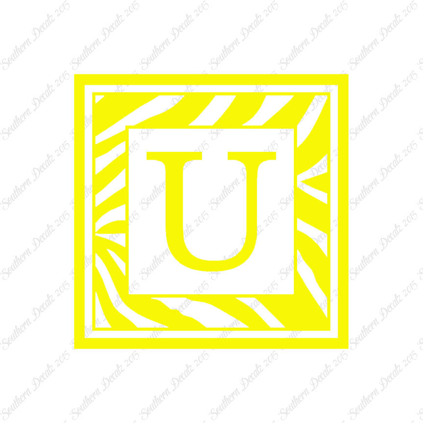 Zebra Decorative U Initial
