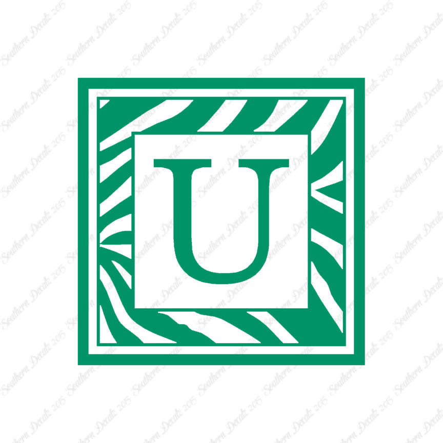 Zebra Decorative U Initial