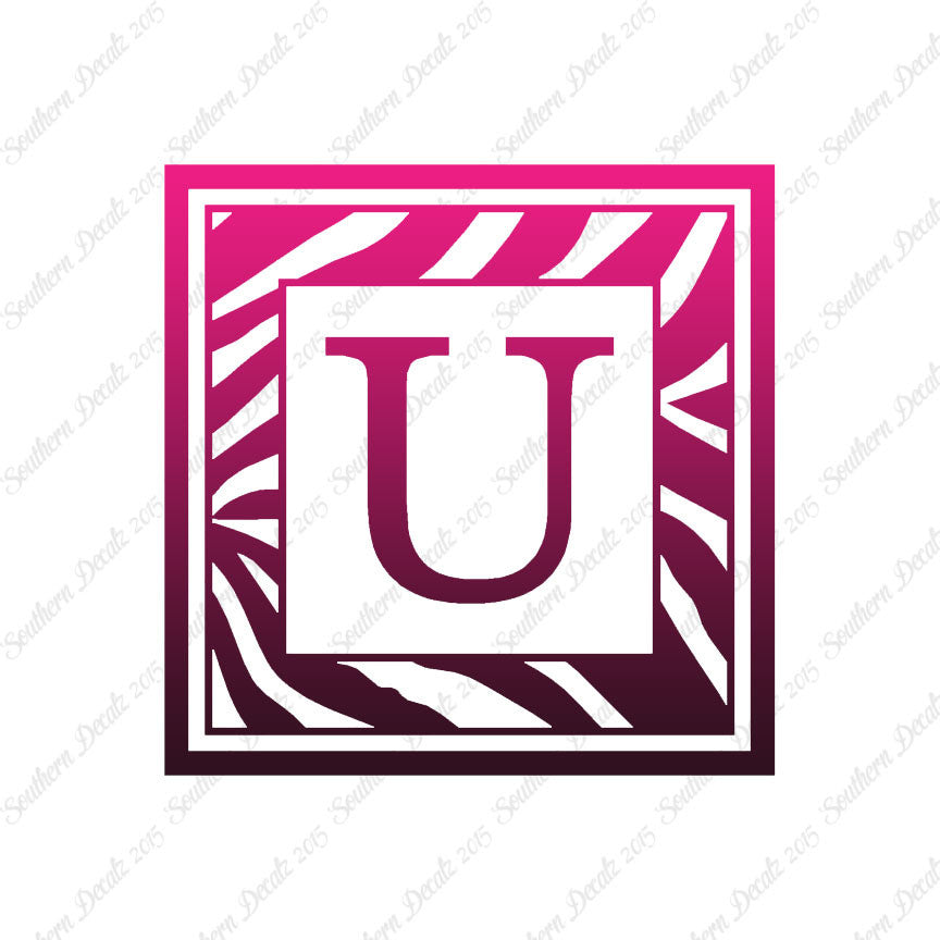 Zebra Decorative U Initial