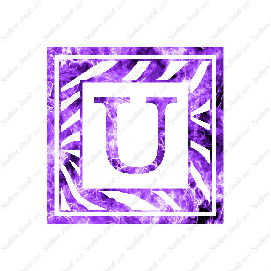 Zebra Decorative U Initial