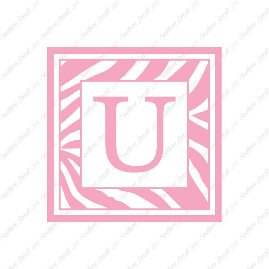 Zebra Decorative U Initial