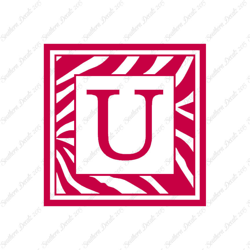 Zebra Decorative U Initial