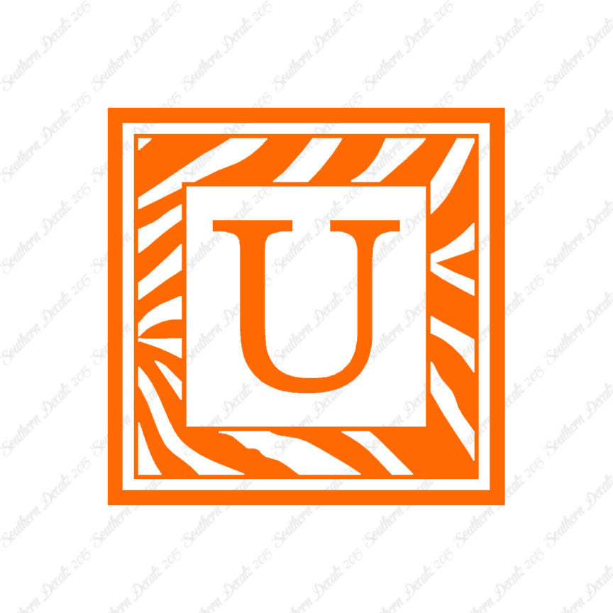 Zebra Decorative U Initial