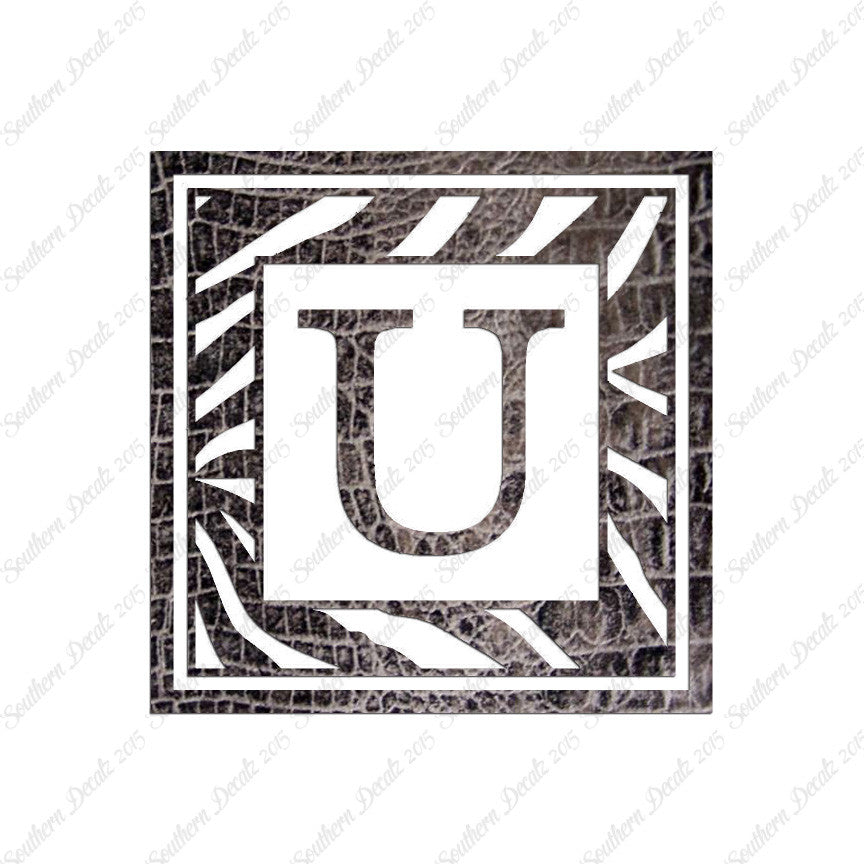 Zebra Decorative U Initial