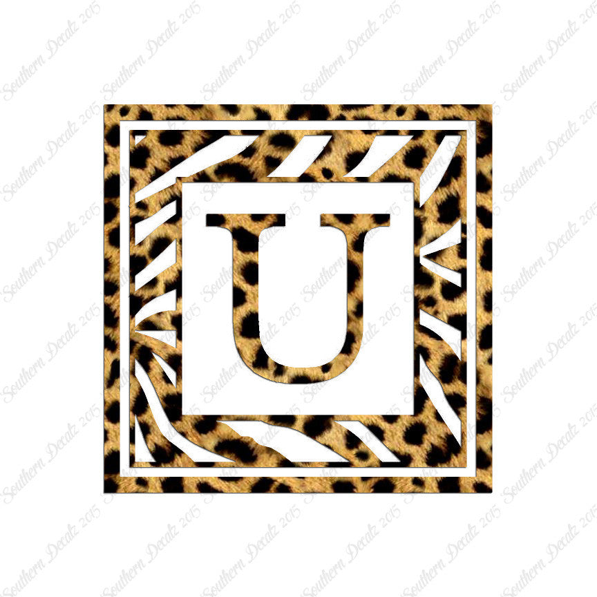 Zebra Decorative U Initial