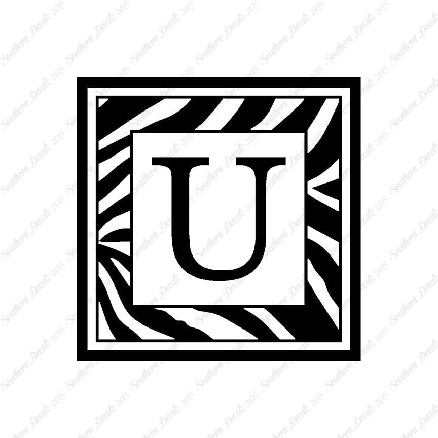 Zebra Decorative U Initial