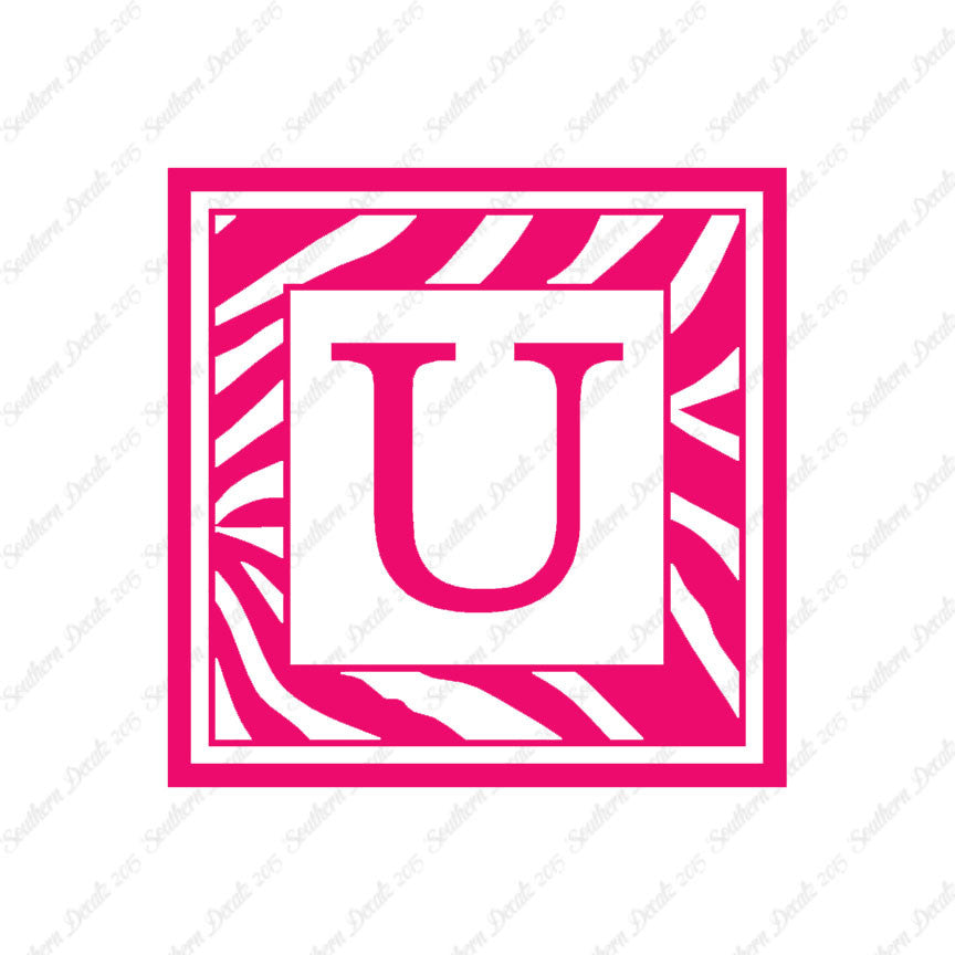 Zebra Decorative U Initial