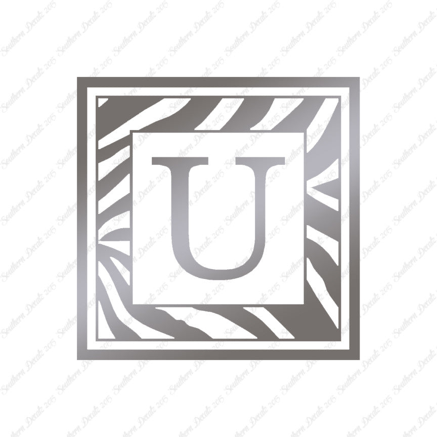 Zebra Decorative U Initial