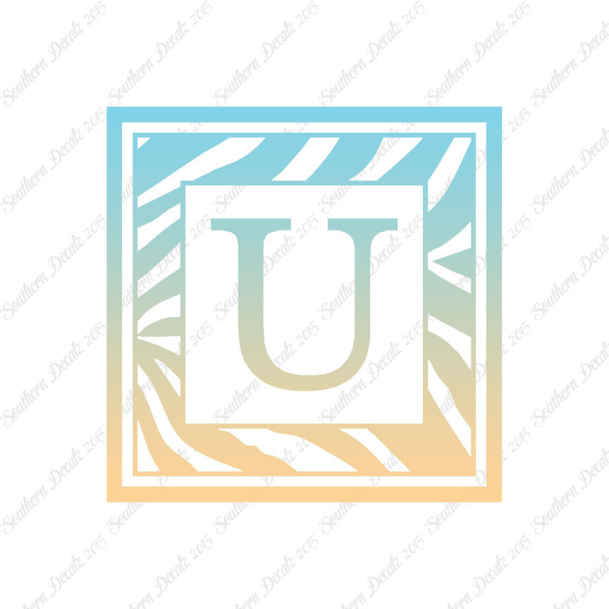 Zebra Decorative U Initial
