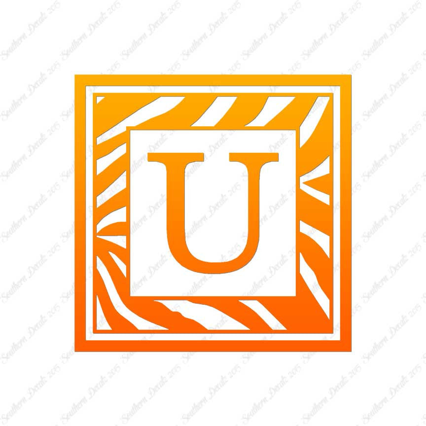 Zebra Decorative U Initial