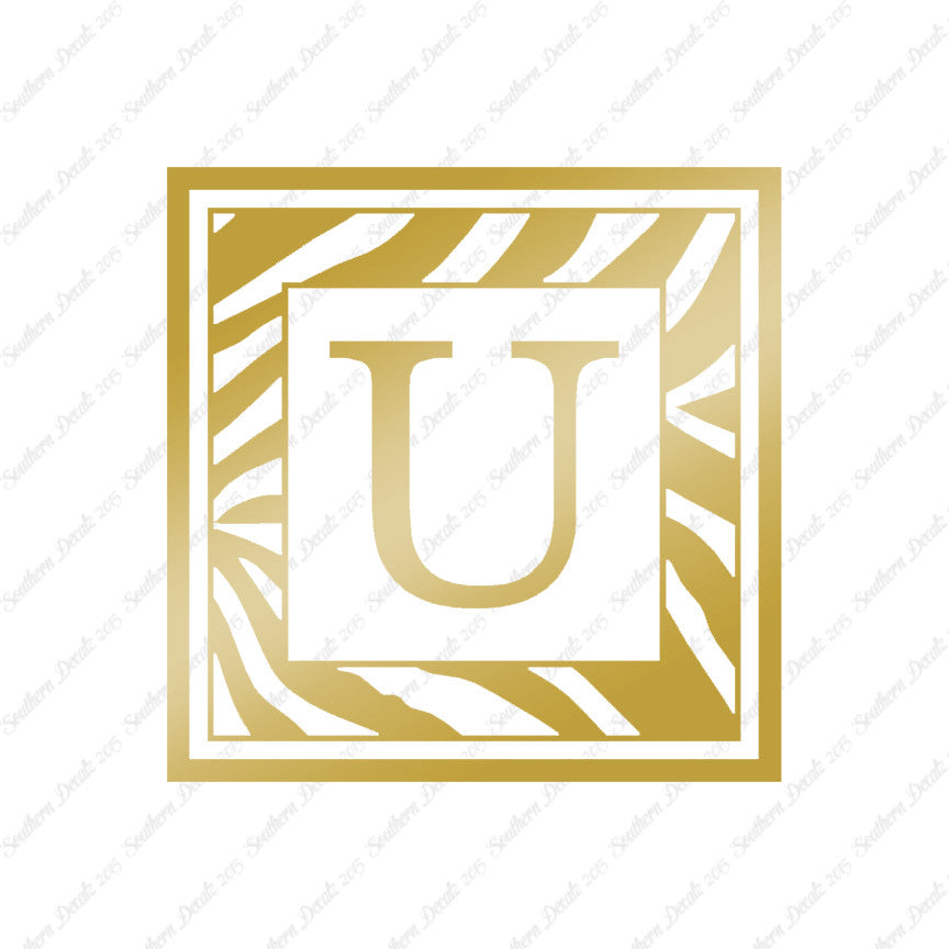 Zebra Decorative U Initial