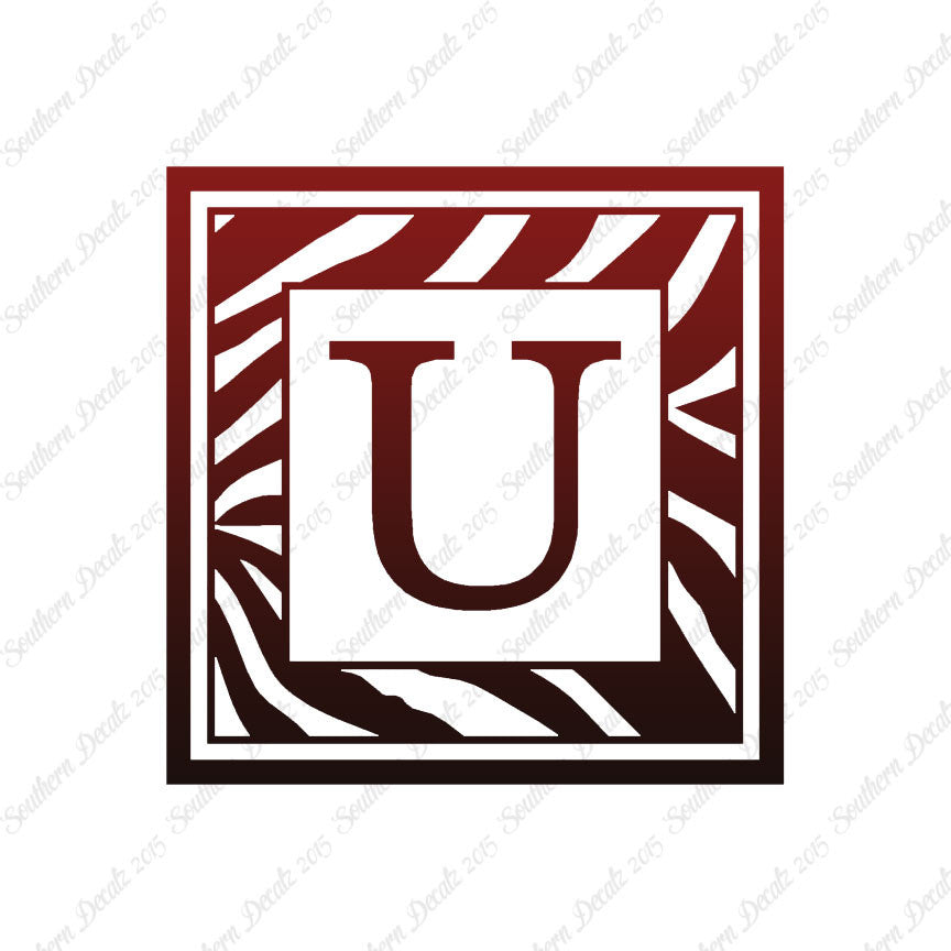 Zebra Decorative U Initial