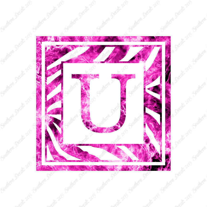 Zebra Decorative U Initial