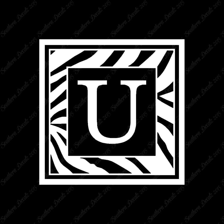 Zebra Decorative U Initial