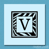 Zebra Decorative V Initial