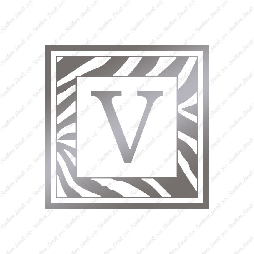 Zebra Decorative V Initial