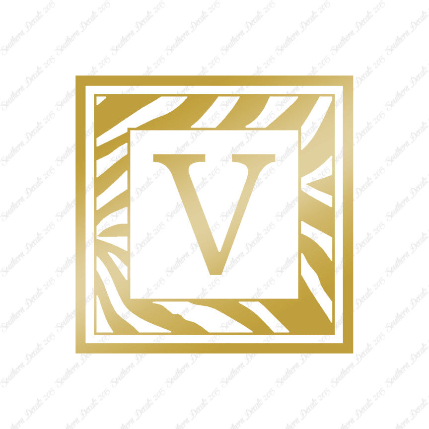 Zebra Decorative V Initial