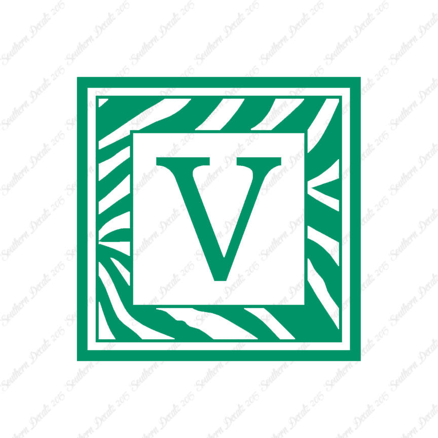 Zebra Decorative V Initial