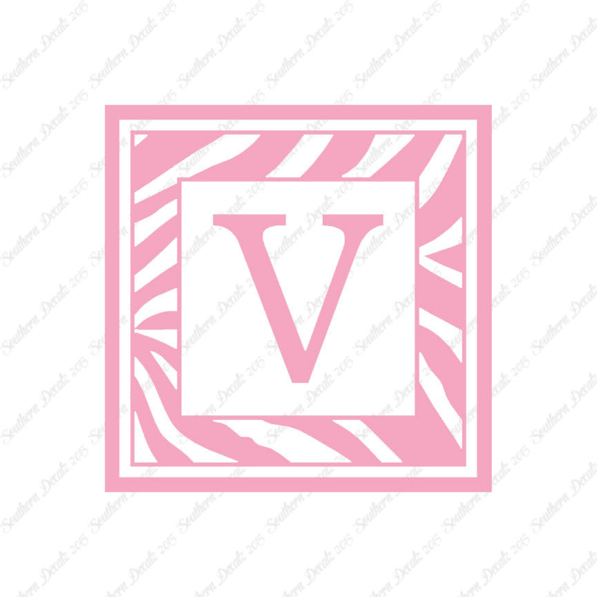 Zebra Decorative V Initial
