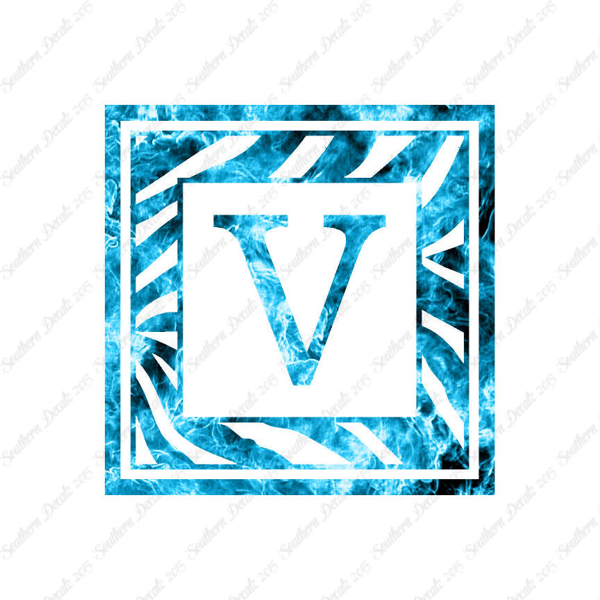 Zebra Decorative V Initial
