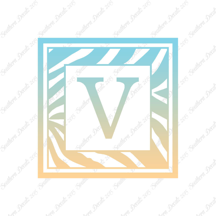 Zebra Decorative V Initial