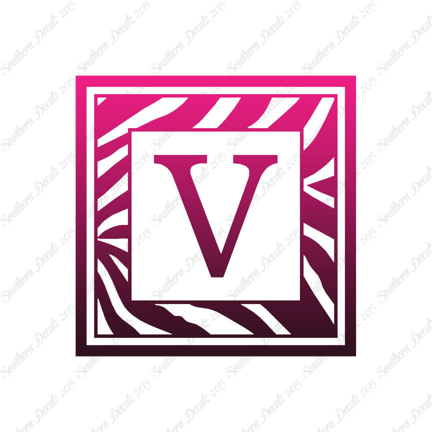 Zebra Decorative V Initial