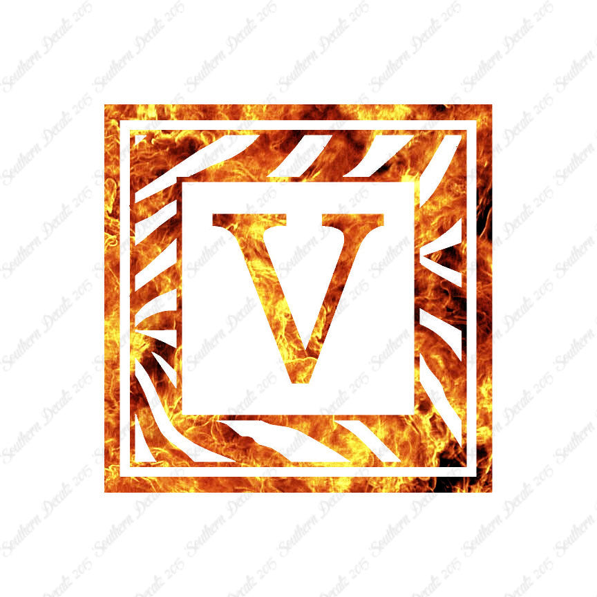 Zebra Decorative V Initial