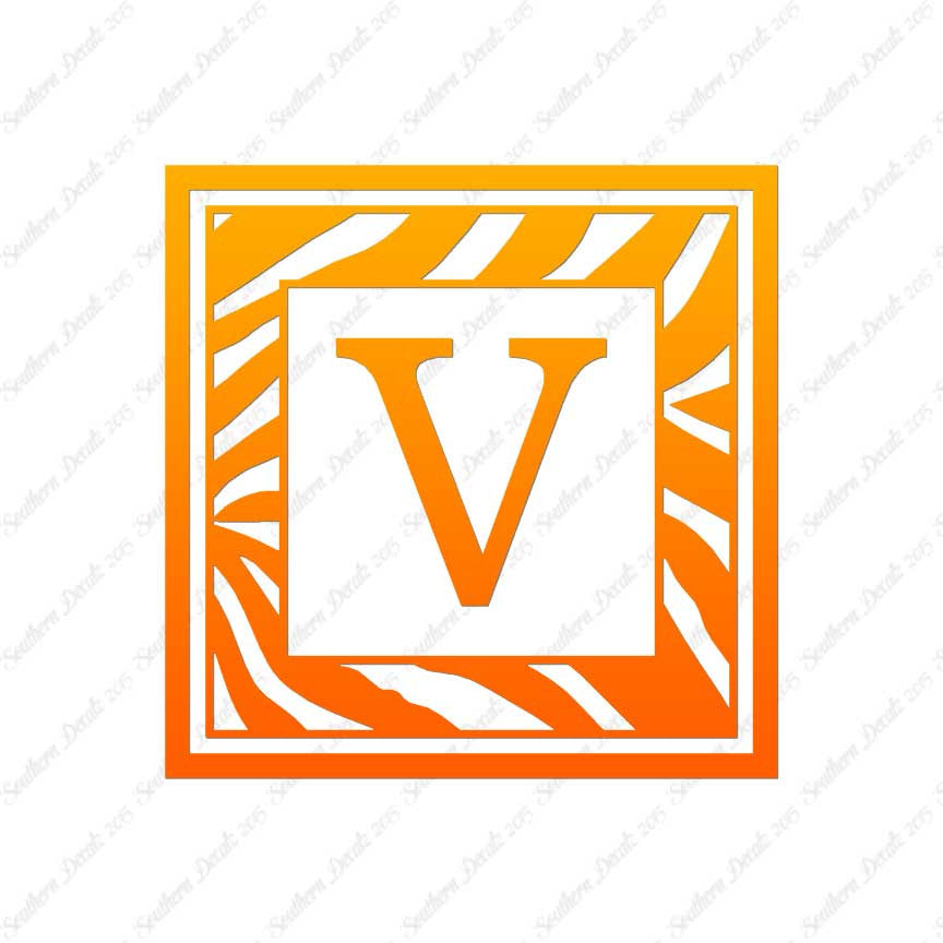 Zebra Decorative V Initial