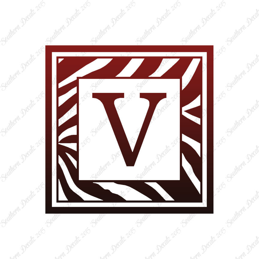 Zebra Decorative V Initial