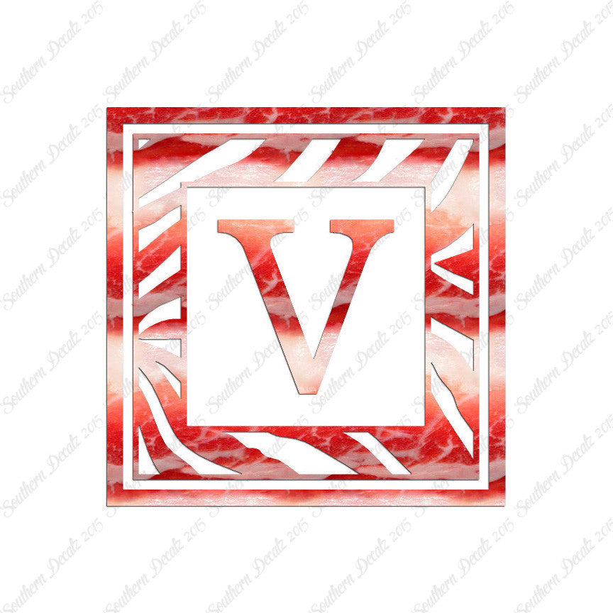 Zebra Decorative V Initial