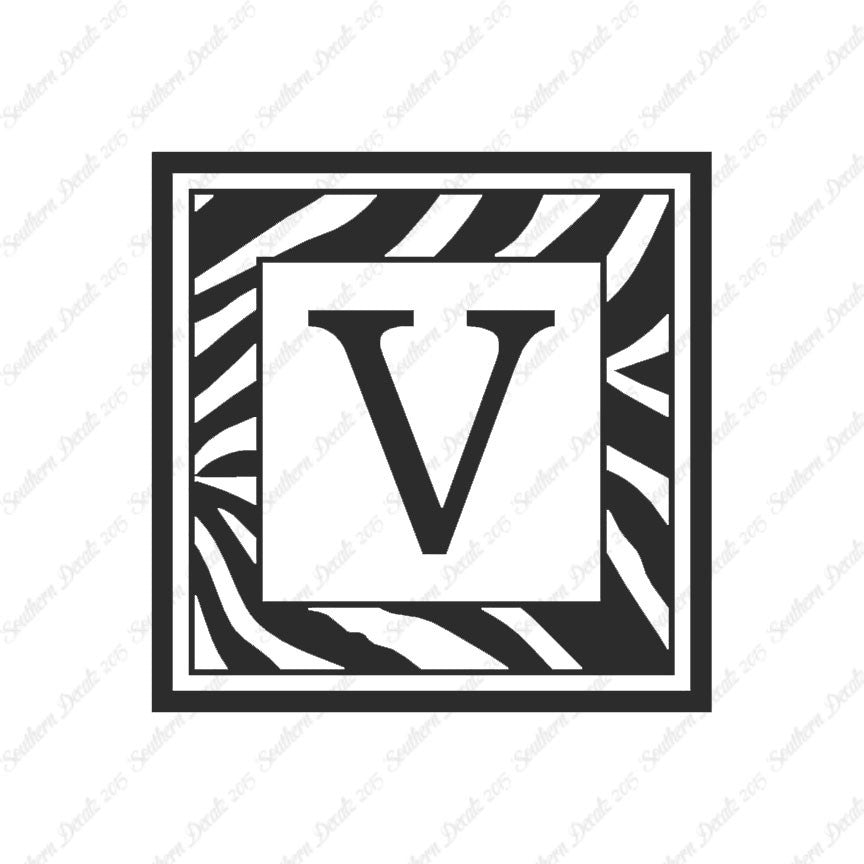 Zebra Decorative V Initial