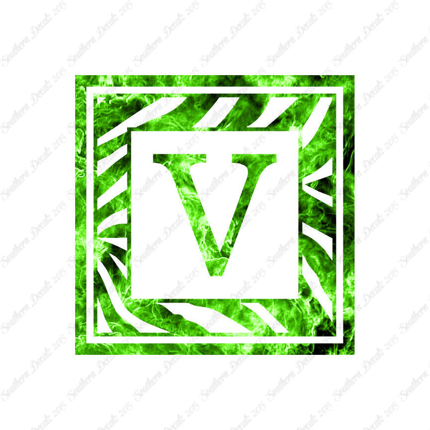 Zebra Decorative V Initial