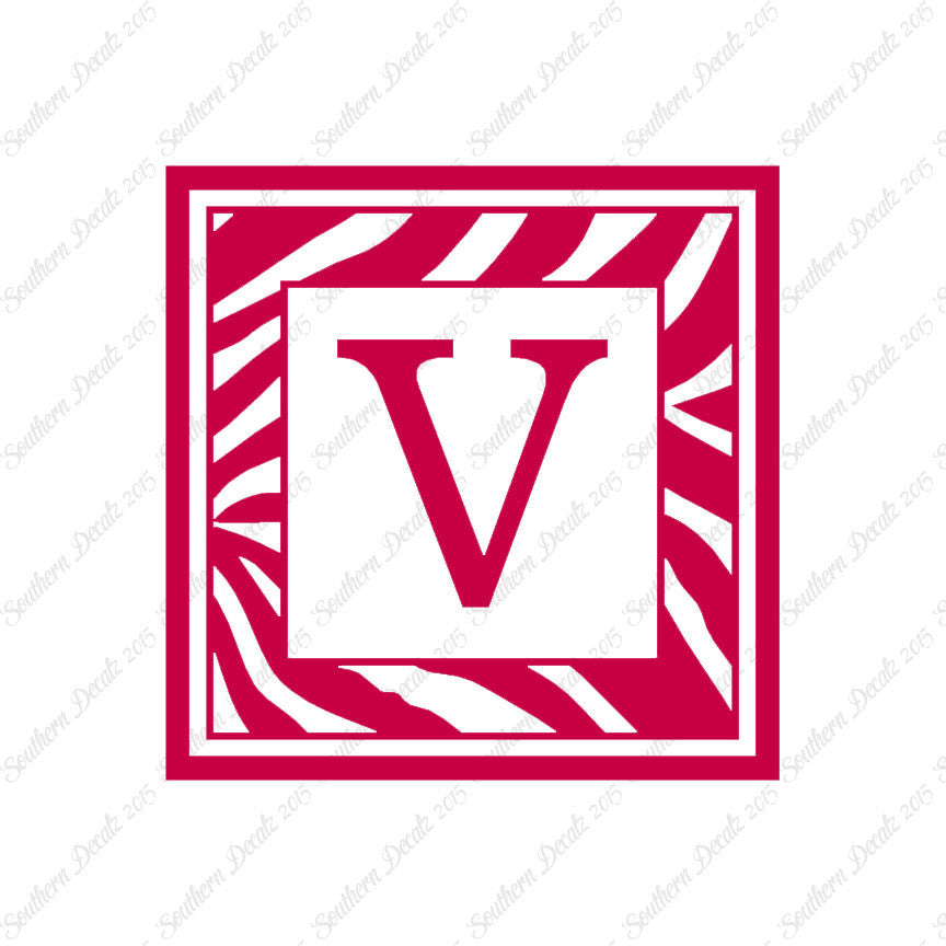 Zebra Decorative V Initial