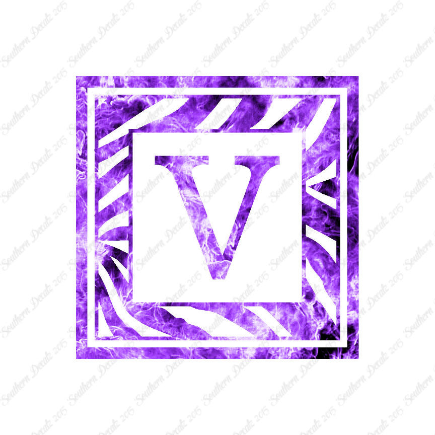 Zebra Decorative V Initial