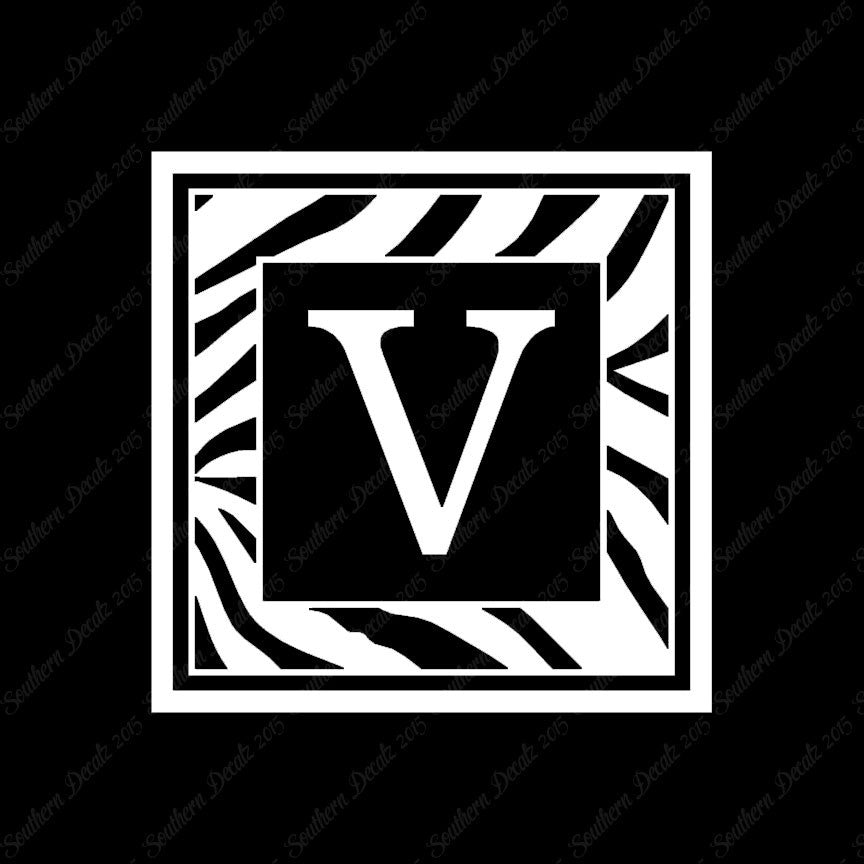 Zebra Decorative V Initial