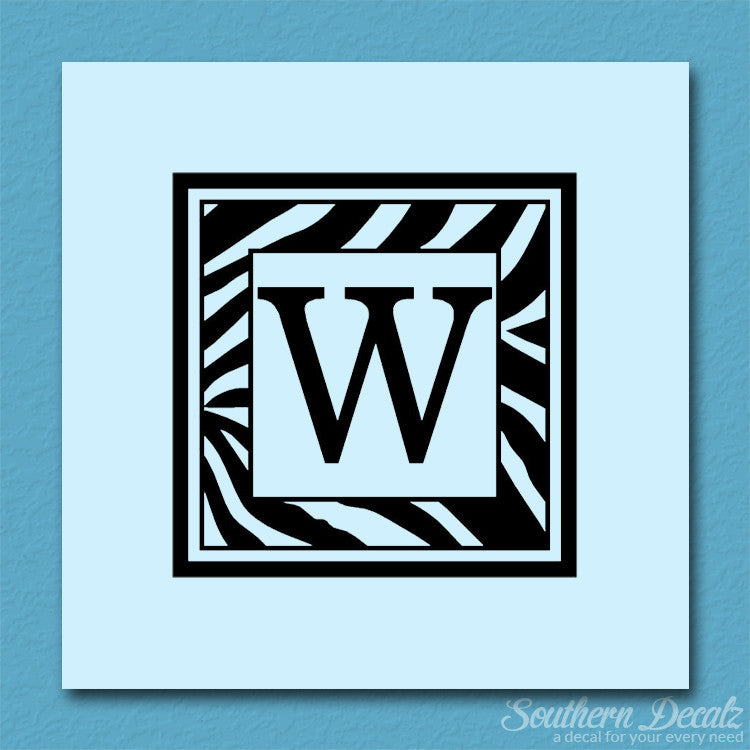 Zebra Decorative W Initial