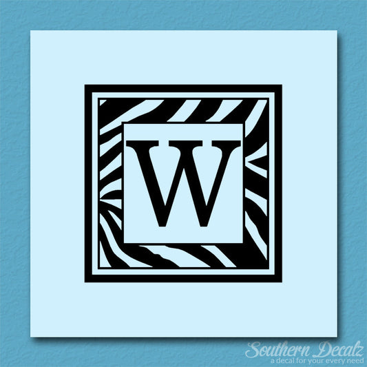 Zebra Decorative W Initial