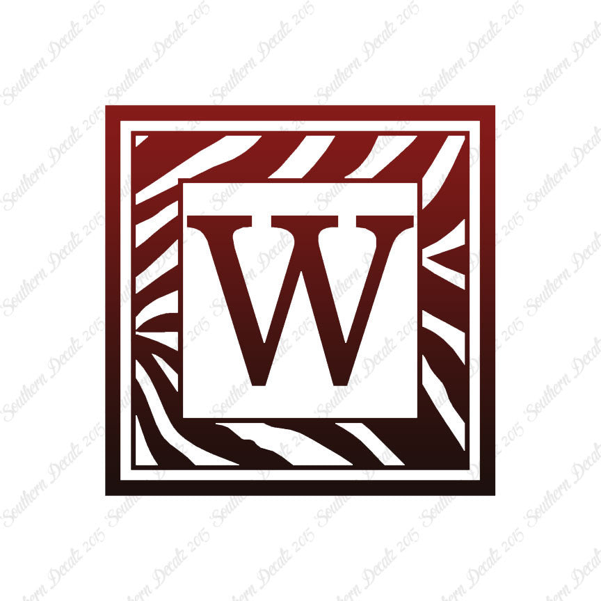 Zebra Decorative W Initial