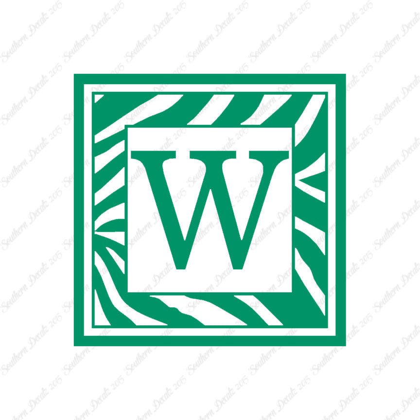 Zebra Decorative W Initial