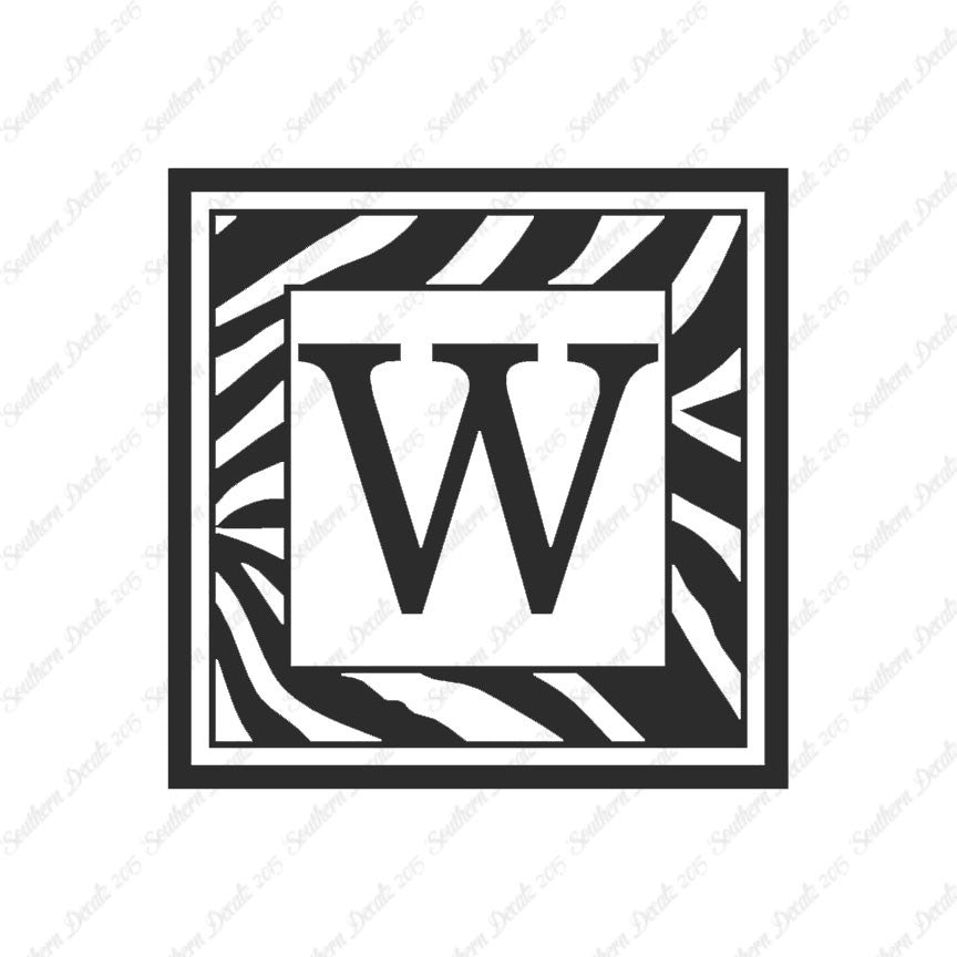 Zebra Decorative W Initial